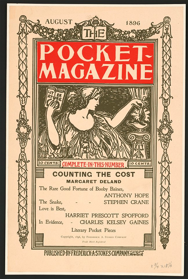 The pocket magazine. August 1896. Counting the cost. Margaret Deland LCCN2014649550