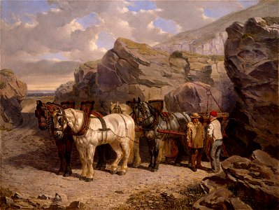 The Quarry) by John Frederick Herring, Sr.. Free illustration for personal and commercial use.