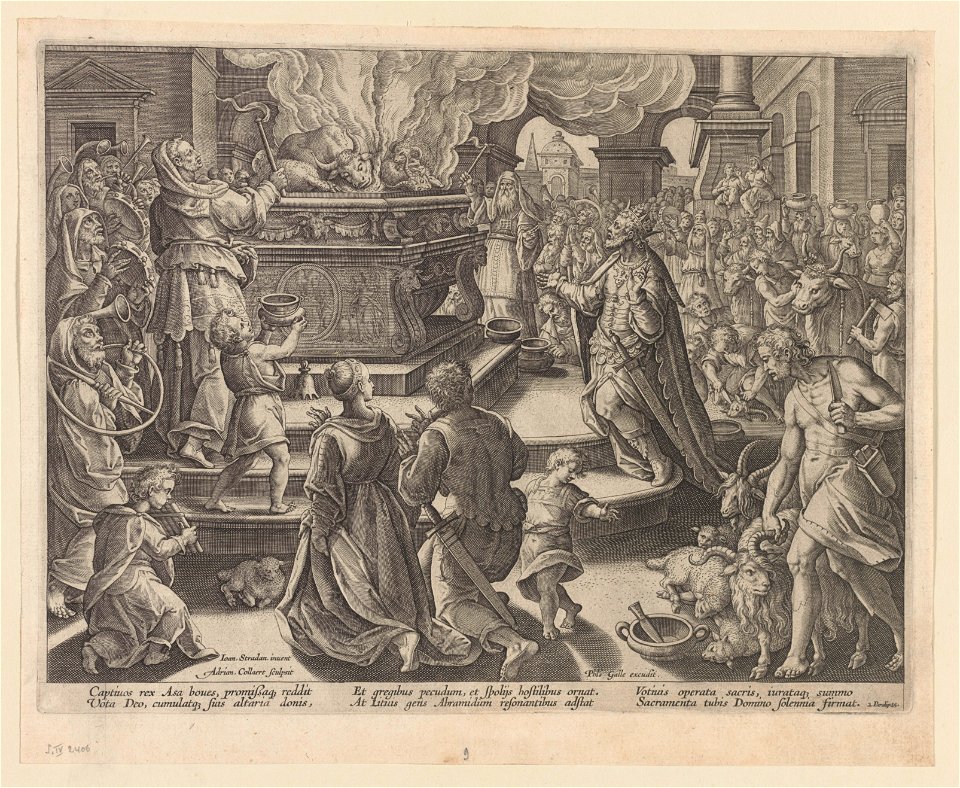 The People of Judah Rejoicing over the Oath to the Lord ca.1589 print by Stradanus, S.IV 2406, Prints Department, Royal Library of Belgium