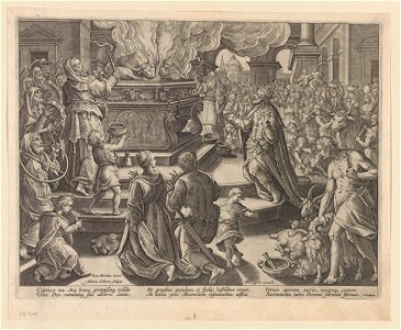 The People of Judah Rejoicing over the Oath to the Lord ca.1589 print by Stradanus, S.IV 2406, Prints Department, Royal Library of Belgium
