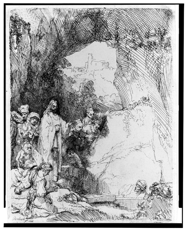 The raising of Lazarus, small plate) - Rembrandt 1642 LCCN2004665147