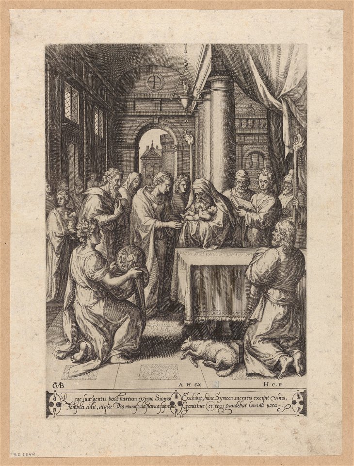 The presentation in the temple 1576 print by Chrispijn van den Broeck, S.I 1044, Prints Department, Royal Library of Belgium