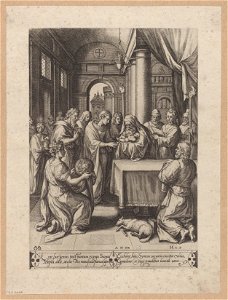 The presentation in the temple 1576 print by Chrispijn van den Broeck, S.I 1044, Prints Department, Royal Library of Belgium