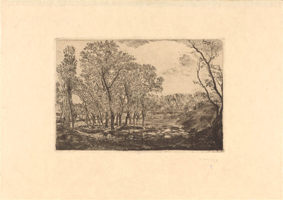 The Pool of the Poplars graphic, print by James Ensor, 1889, Prints Department, Royal Library of Belgium, S. II 53376