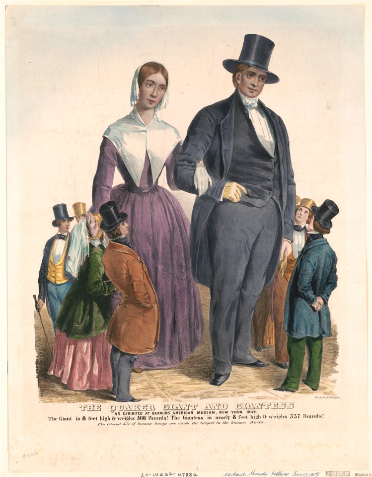 The Quaker giant and giantess as exhibited at Barnums American museum, New York 1849 - Hoffmann. LCCN2003656961