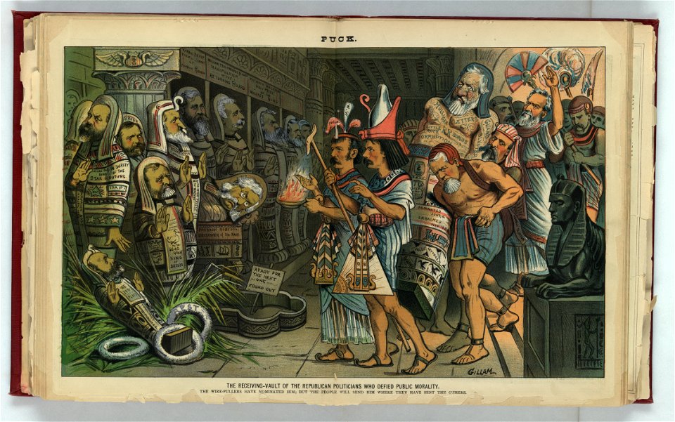 The receiving-vault of the Republican politicians who defied public morality - Gillam. LCCN2012645208