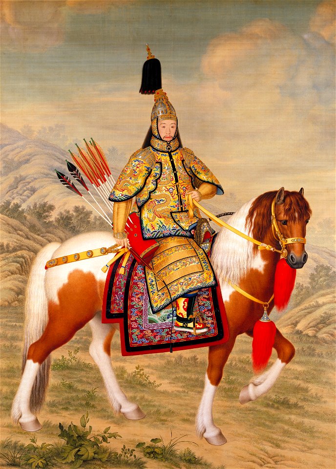 The Qianlong Emperor in Ceremonial Armour on Horseback