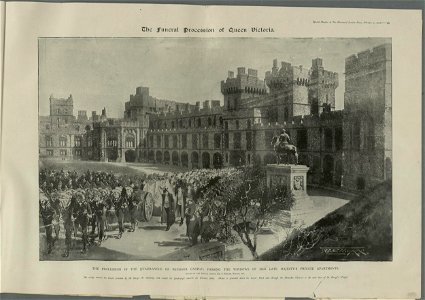The procession in the Quadrangle of Windsor Castle passing the windows of her Late Mjesty's private apartments (5254888)