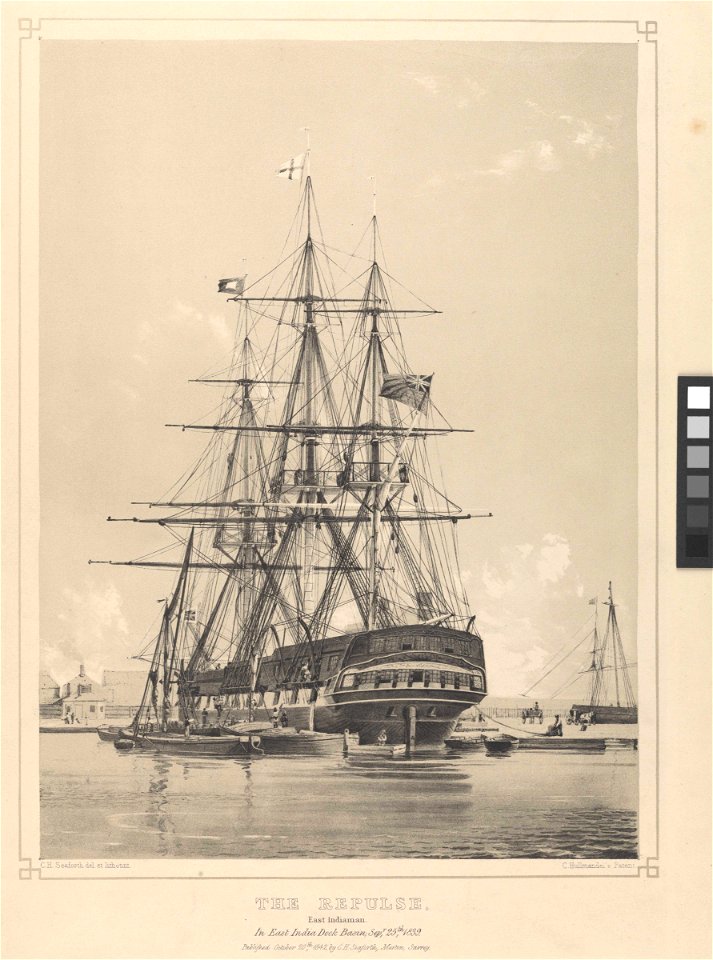 The Repulse East Indiaman in East India Dock Basin, Sepr. 25th, 1839 RMG PY0536