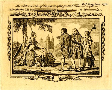The Protector, Duke of Somerset, & the great Sr Edward Seymour introducing Liberty to Britannia (BM 1868,0808.9857)