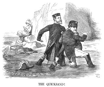 The Quicksand (Punch, 1890-09-20). Free illustration for personal and commercial use.