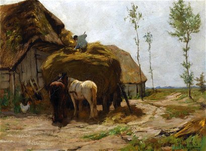 The provisioning of the hayloft by Herman Johannes van der Weele (1852-1930)