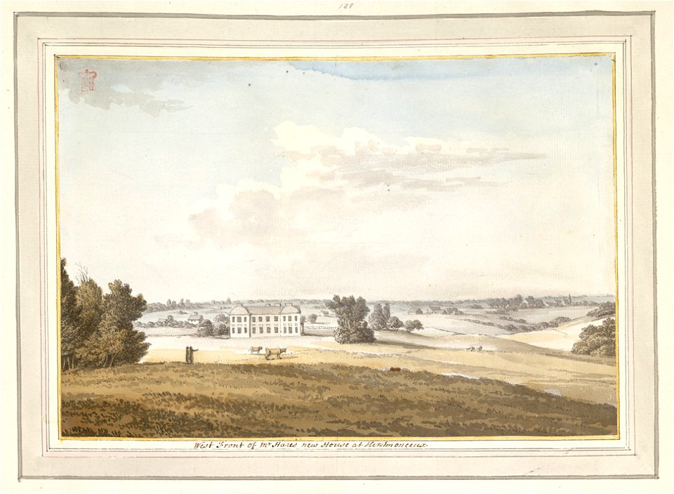 The Rev. Mr Hare's New House At Herstmonceux by Samuel Hieronymus Grimm 1783