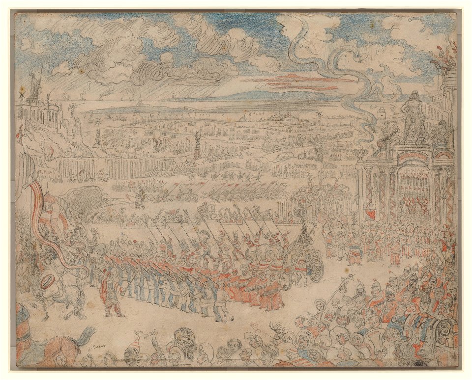 The Roman Triumph, drawing by James Ensor, Prints Department, Royal Library of Belgium, S. IV 29334