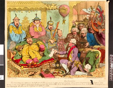 The reception of the diplomatique & his suite, at the court of Pekin. (BM 1851,0901.619 1)