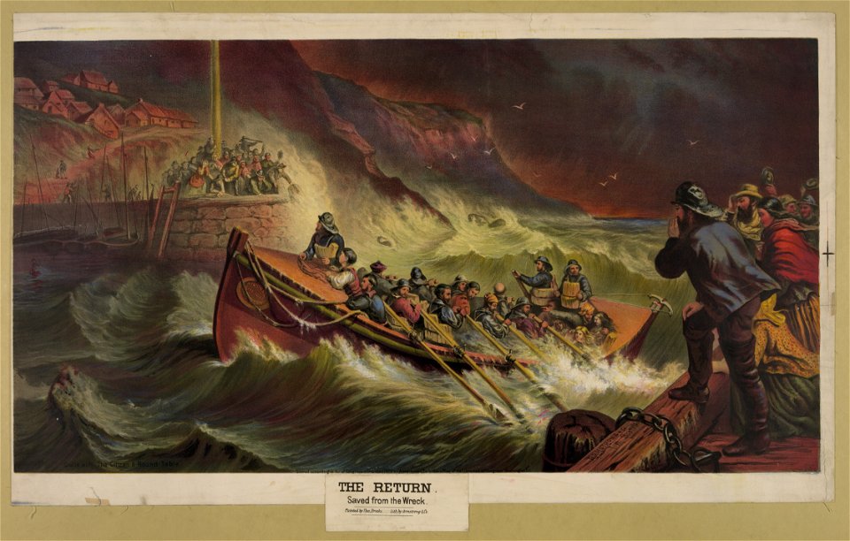 The return, or saved from the wreck - painted by Thos. Brooks ; Armstrong & Co. Lith. Boston. LCCN2006678323