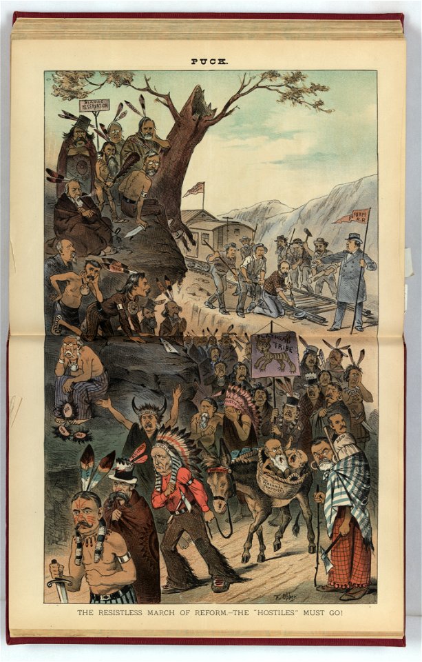 The resistless march of reform - the hostiles must go! - F. Opper. LCCN2011661772