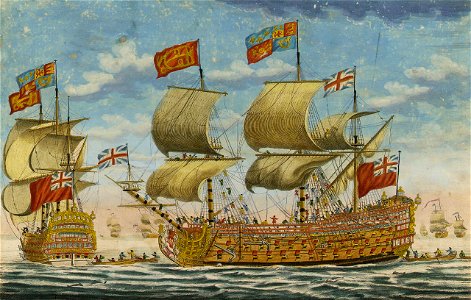 The Royal Sovereign a first rate man of war, carrying 100 Guns and 750 Men (PAG6958)