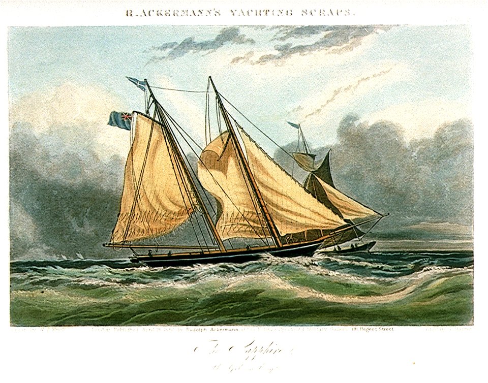 The Sapphire (M. Gibson Esqre) R. Ackermann's Yachting Scraps RMG PU6563