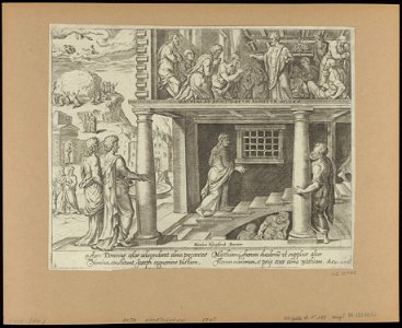 The Return of The Apostles from Mount Olivet and The Election of Matthias as Apostle 1575 print by Maarten van Heemskerck, S.I 55788, Prints Department, Royal Library of Belgium