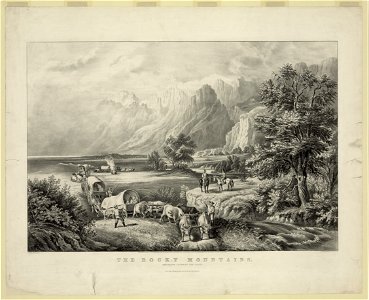 The Rocky Mountains - emigrants crossing the plains - F.F. Palmer, del. ; Currier & Ives lith., N.Y. LCCN92504636
