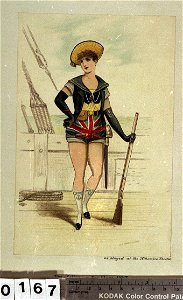 The Sailor on the Stage, 1887 (caricature) RMG PU0167. Free illustration for personal and commercial use.