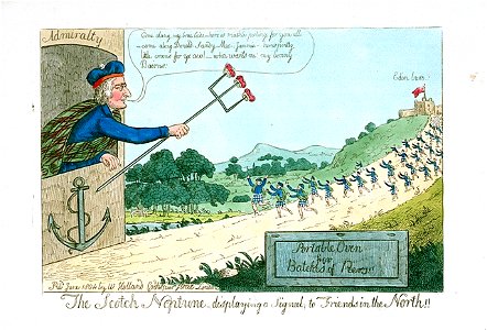 The Scotch Neptune displaying a signal to Friends in the North!! (caricature) RMG PW3924