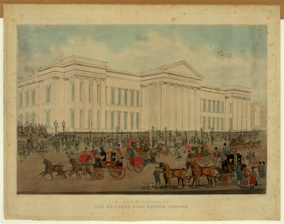 The royal mails departure from the general post office, London - painted by James Pollard ; engraved by R.G. Reeves. LCCN96507261