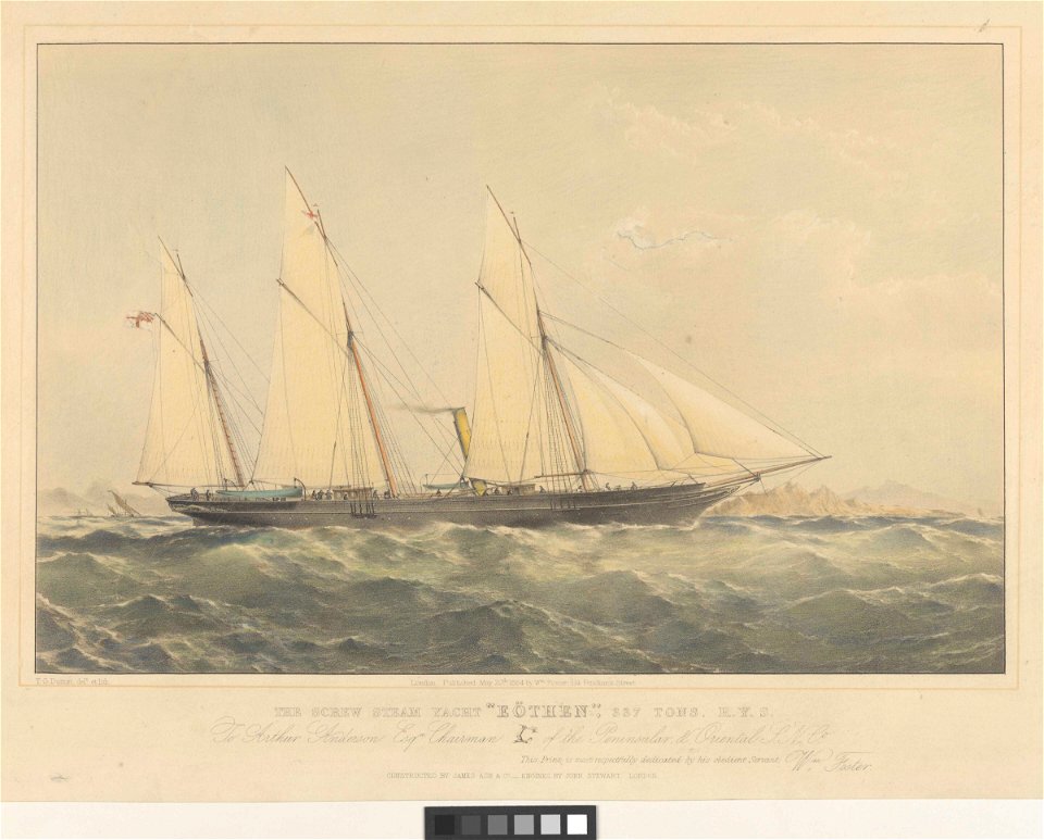 The Screw Steam Yacht Eothen, 337 Tons. R.Y.S RMG PY8753