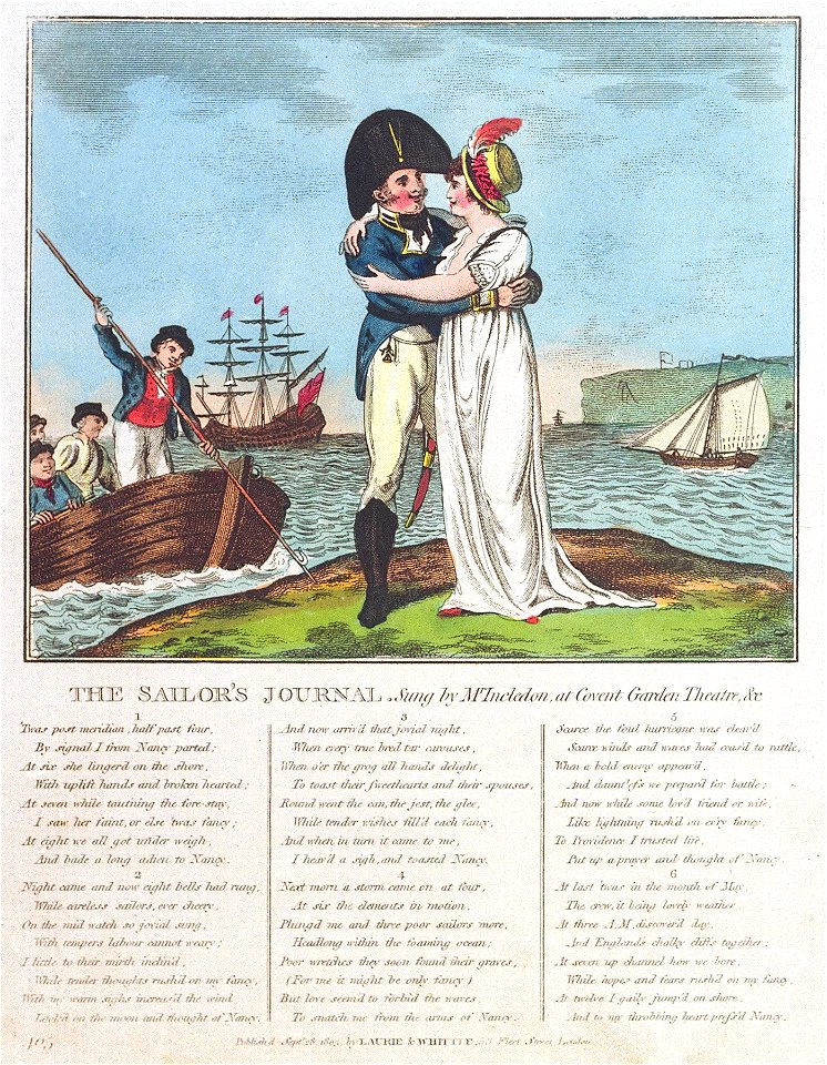 The Sailor's Journal. Sung by Mr Incledon at Covent Garden Theatre, &c (caricature) RMG PU4777