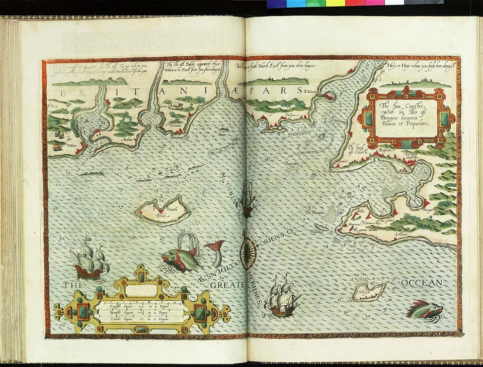 The sea coastes, with the isles of Bretayne betweene Blauet and Picqueliers RMG F7994
