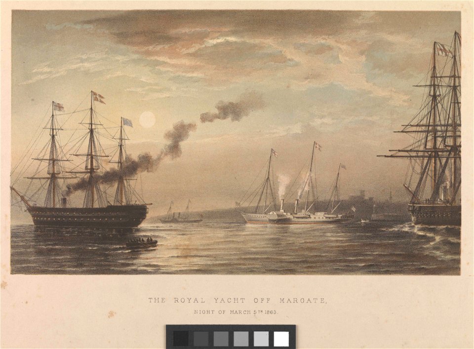 The Royal Yacht off Margate, Night of March 5th 1863 RMG PU6574