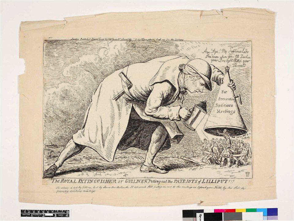 The royal extinguisher or Gulliver putting out the patriots of Lilliput!!! (BM 1851,0901.765)