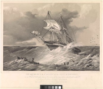 The saving of H.M.S. Sappho off the Coast of Honduras on the 11th Decr 1849 after having been hove off the reef where she struck on the 6th RMG PW8075