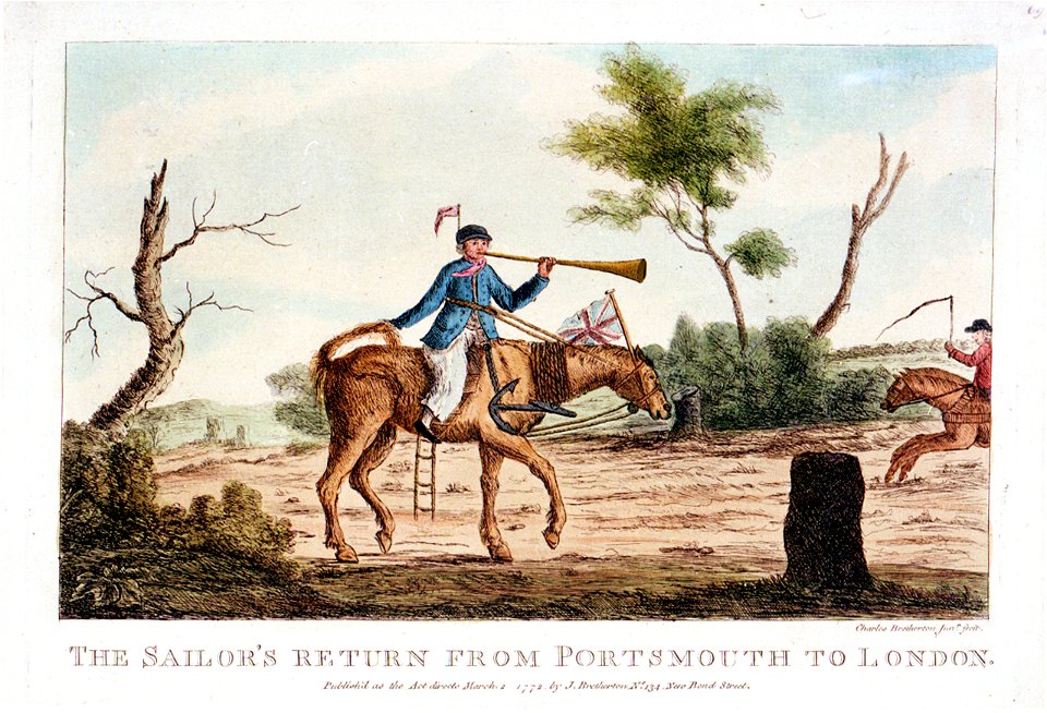 The Sailor's Return from Portsmouth to London (caricature) RMG PW3802