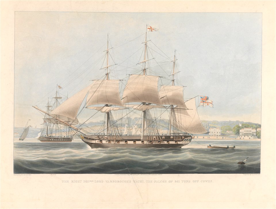The Right Honble Lord Yarborough's Yacht, the 'Falcon' of 351 tons off Cowes RMG PY8626
