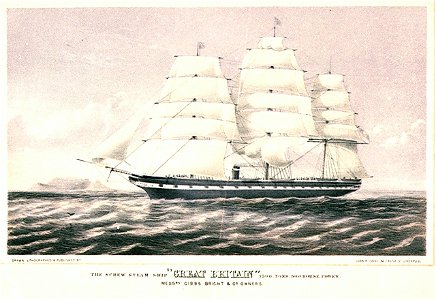 The Screw Steam Ship Great Britain 3500 Tons, 500 Horse Power, Messrs. Gibbs Bright and Co. Owners RMG PU6716