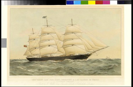 The Shun Lee 700 Tons, Register A1. at Lloyds 14 years - Built by Wm Walker Esq. Lavender Dock, Rotherhithe, London, July 1866 RMG PY8575