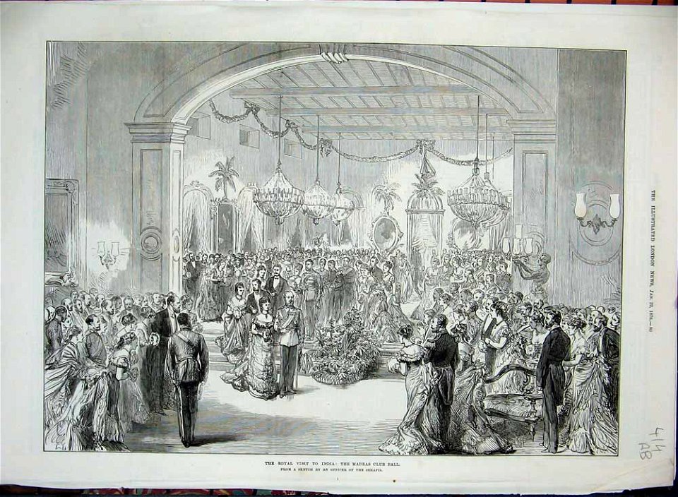 The Royal Visit to India, the Madras Club Ball - ILN 1876