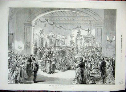 The Royal Visit to India, the Madras Club Ball - ILN 1876. Free illustration for personal and commercial use.