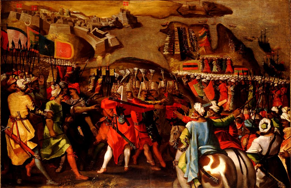 The Siege of Malta- Turkish Bombardment of Birgu, 6 July 1565 RMG BHC0256