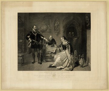 The signing of the death warrant of Lady Jane Grey - painted by Daniel Huntington ; engraved by Charles Burt. LCCN2006677693