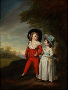 The Shelly Children, John and Charlortte Anne by William Beechey. Free illustration for personal and commercial use.