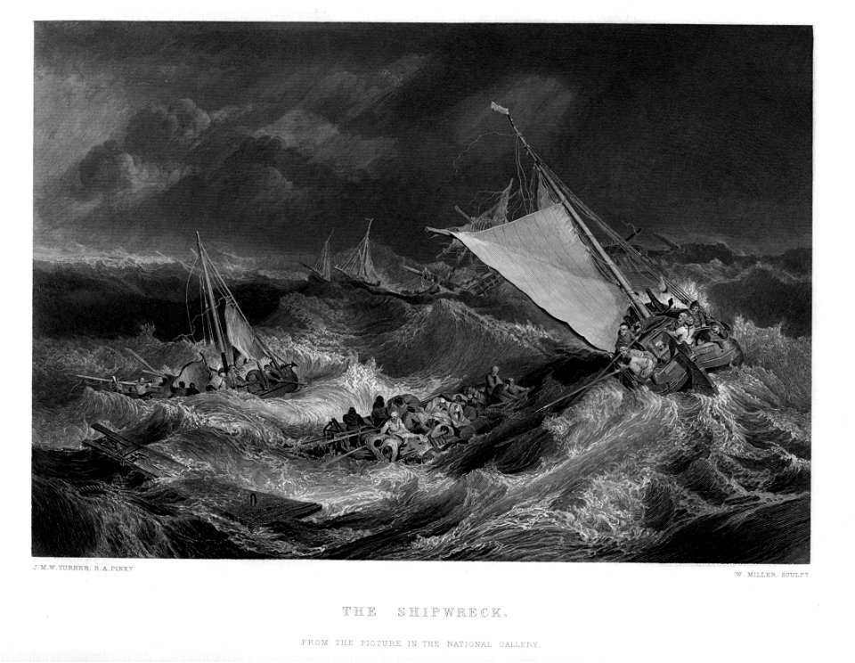 The Shipwreck engraving by William Miller after Turner