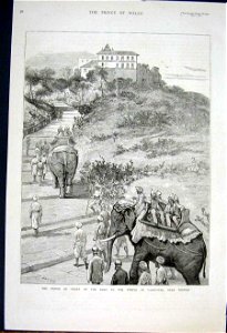 The Royal Visit to India, the Prince of Wales on the Road to the Temple of Parbuttee, near Poonah - The Graphic 1875