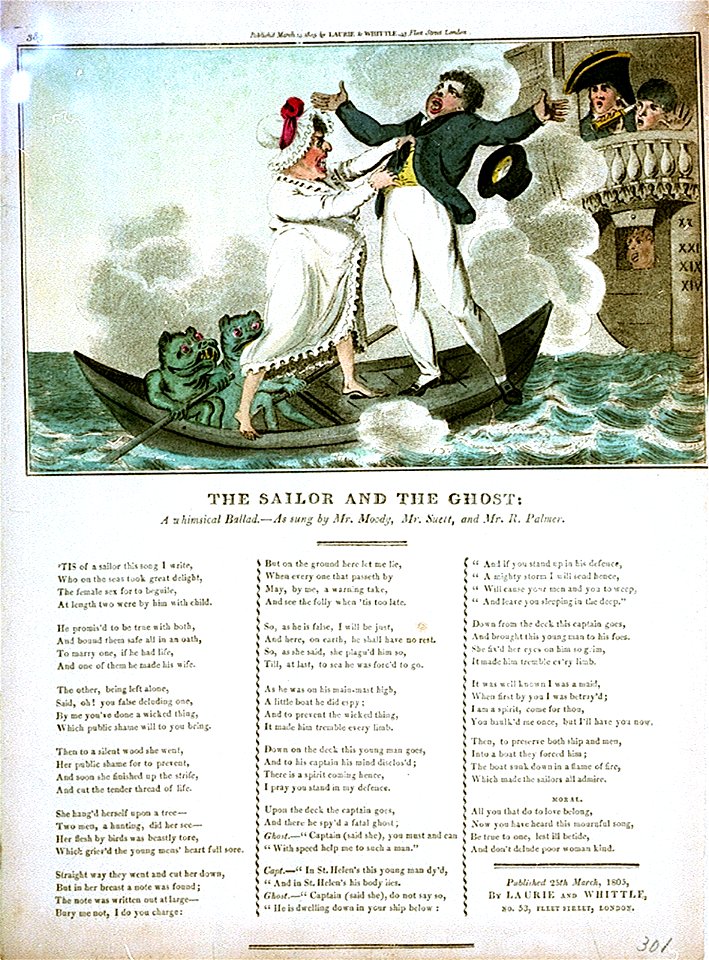 The Sailor and the Ghost- A whimsical Ballad - (caricature) RMG PW3728