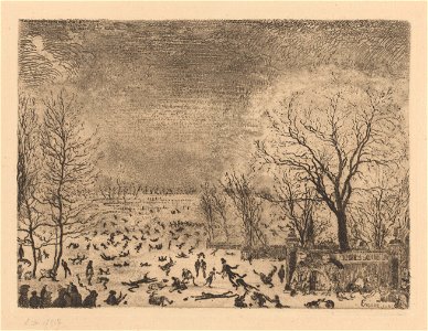 The Skaters, print by James Ensor, 1889, Prints Department, Royal Library of Belgium, S. III 17918