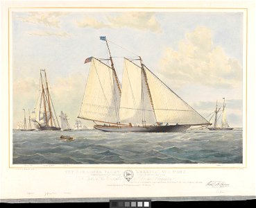 The Schooner Yacht America, 170 Tons RMG PY8705. Free illustration for personal and commercial use.