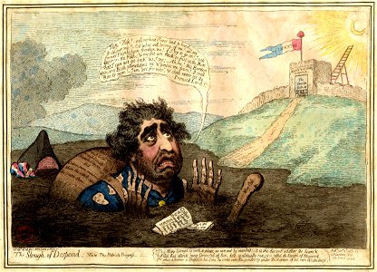 The slough of despond;-vide-the patriots progress. (BM 1935,0522.4.8)