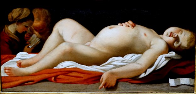 The Sleeping Christ Child with Mary and Joseph, by Bartolomeo Schedoni, 1605-1607, oil on panel - John and Mable Ringling Museum of Art - Sarasota, FL - DSC00607